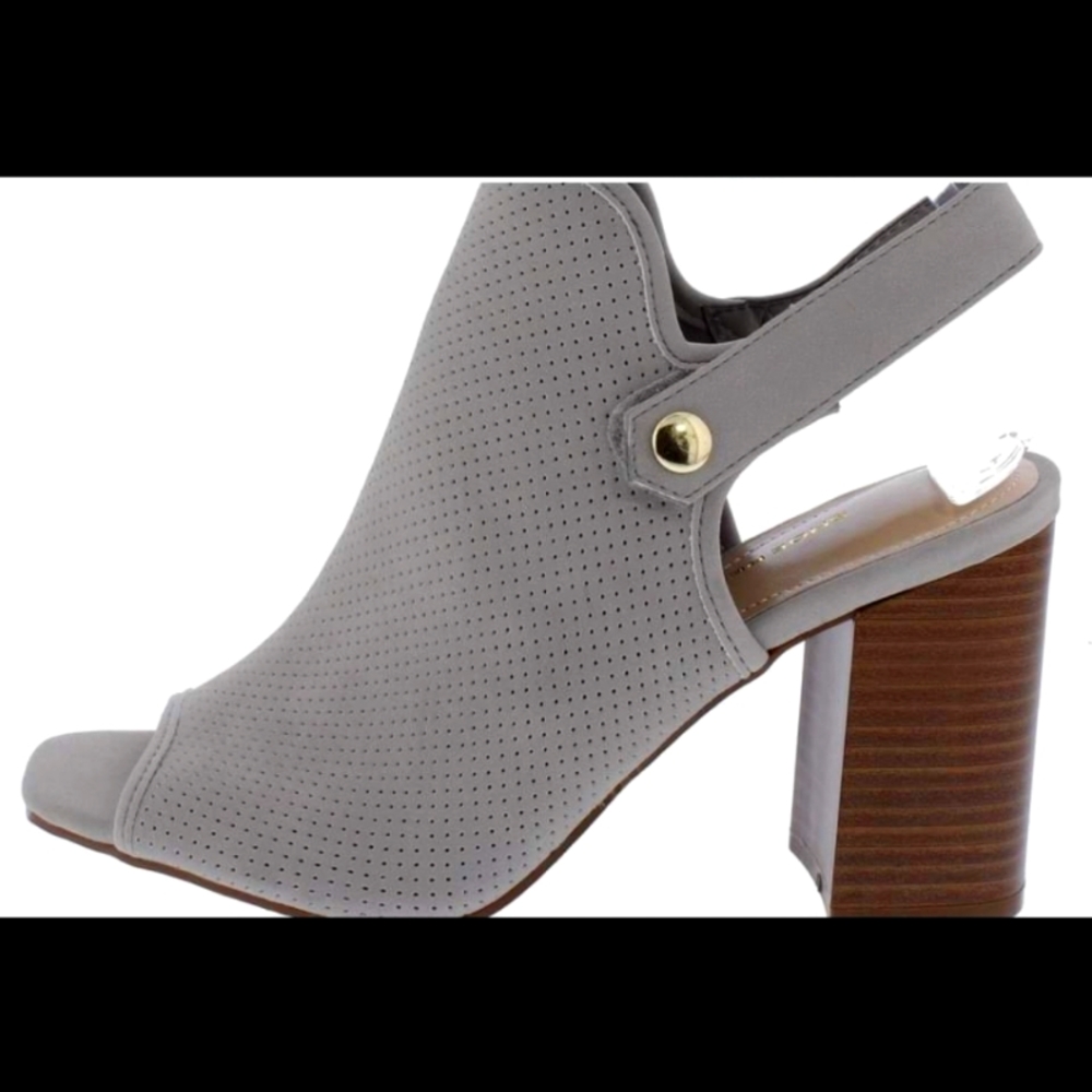 Grey booties open toes
